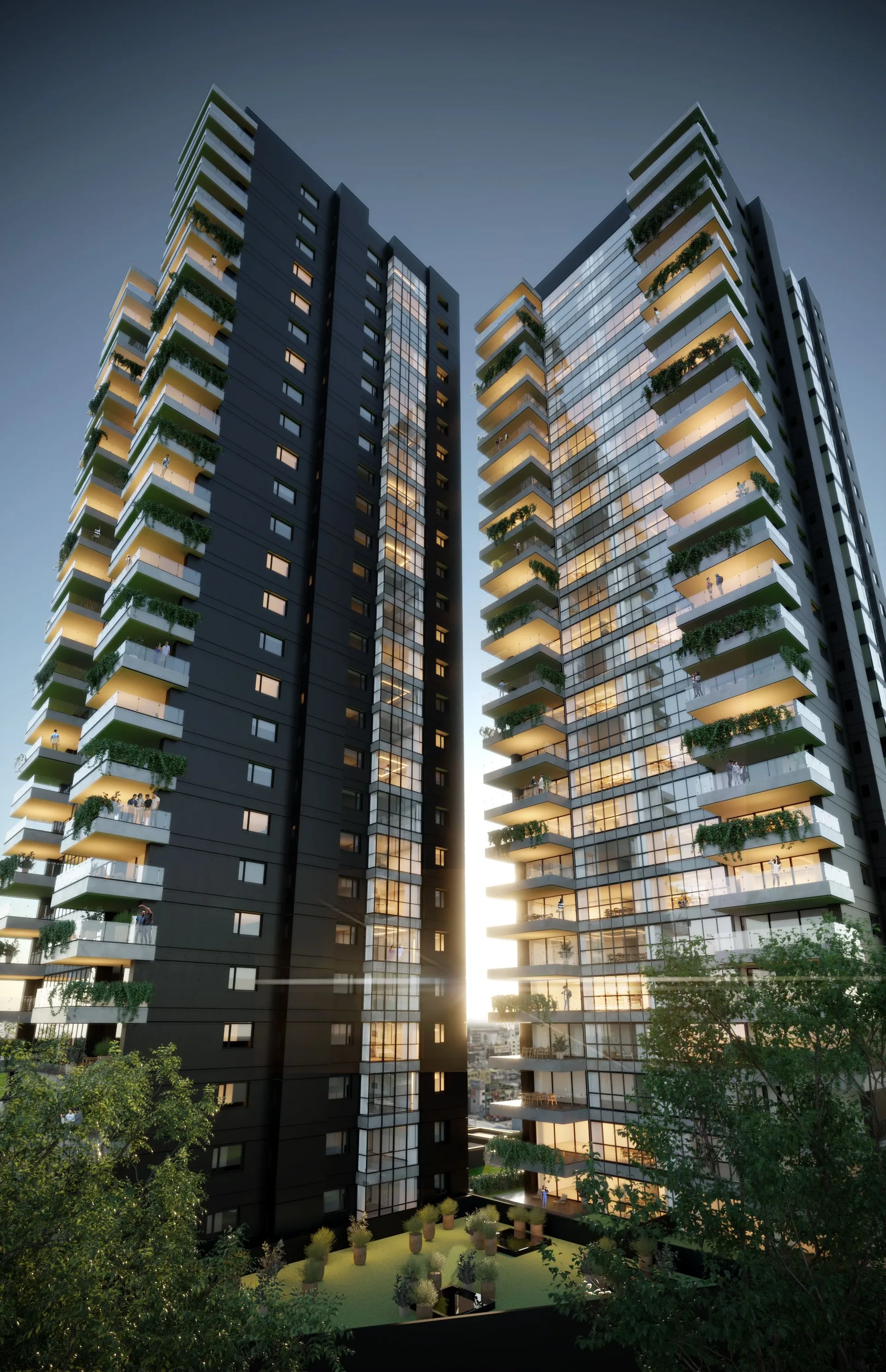 Silenzio Residences, departamento de arquitectura vertical con vistas al campo de golf en Bosque Real, Huixquilucan